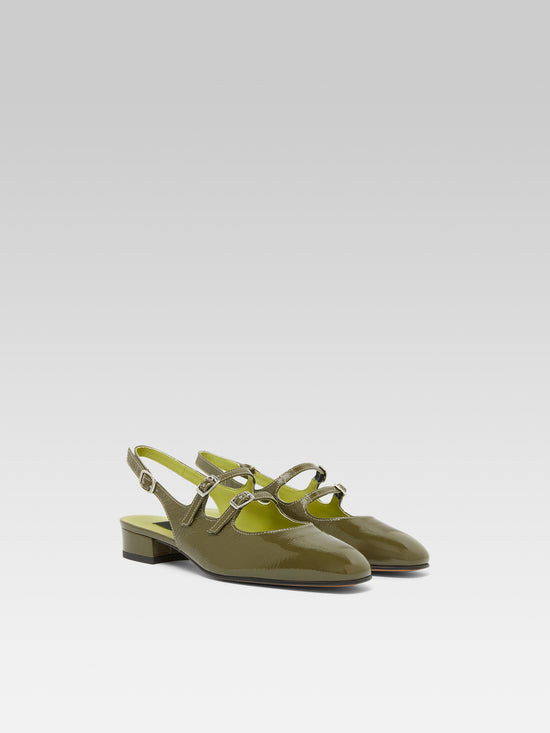 Carel Peche - Babies Slingback Cuir Naplack Kaki