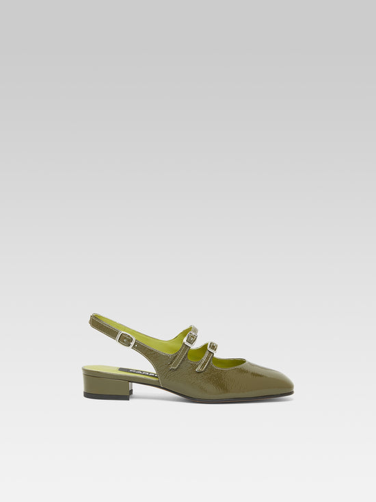 carel Peche - Babies slingback cuir naplack kaki