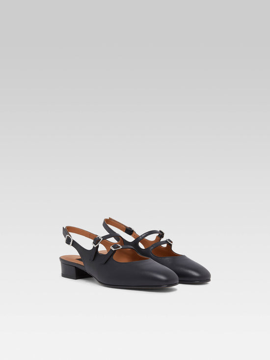 Carel Peche - Babies Slingback Cuir Noir