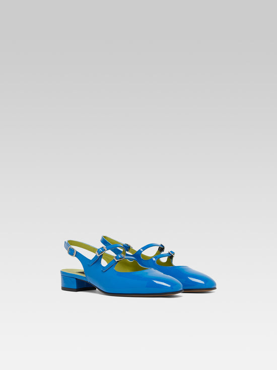 Carel Peche - Babies Slingback Cuir Verni Bleu