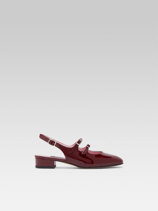 carel PECHE Babies slingback cuir verni bordeaux