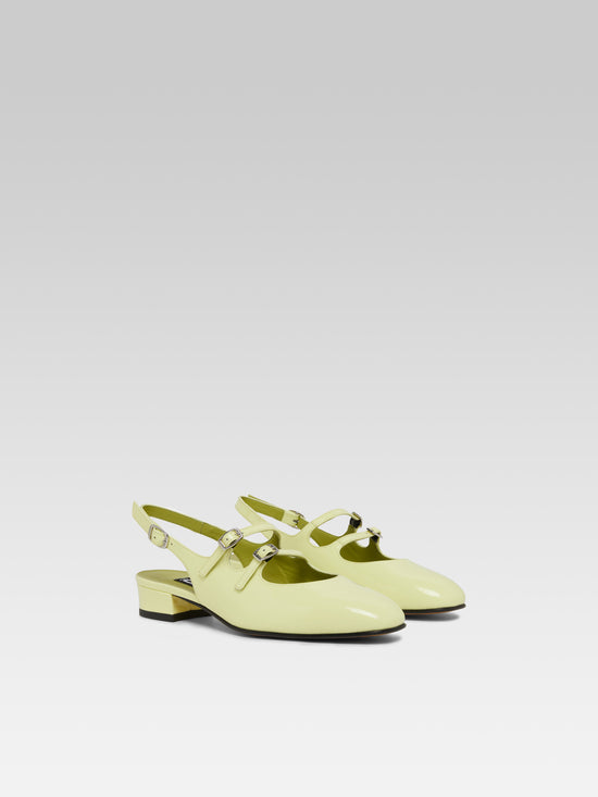 Carel Peche - Babies Slingback Cuir Verni Citron