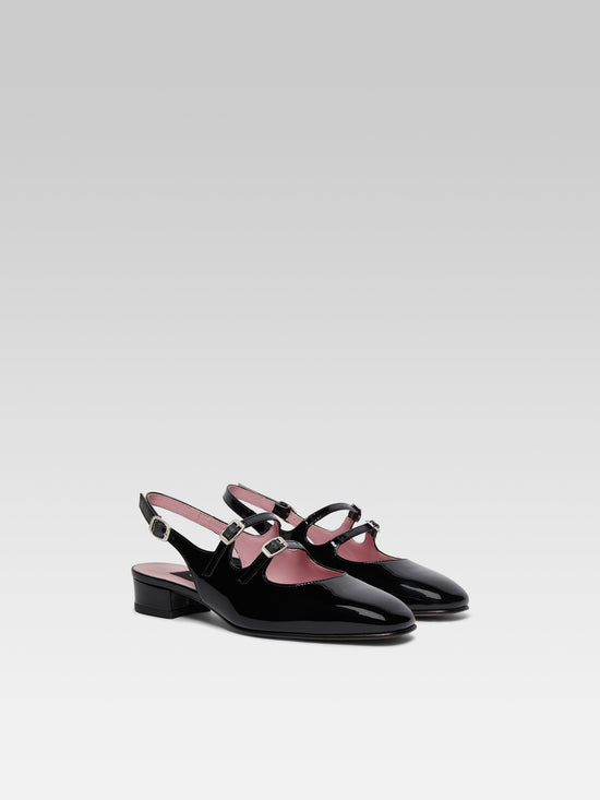 Carel Peche - Babies Slingback Cuir Verni Noir