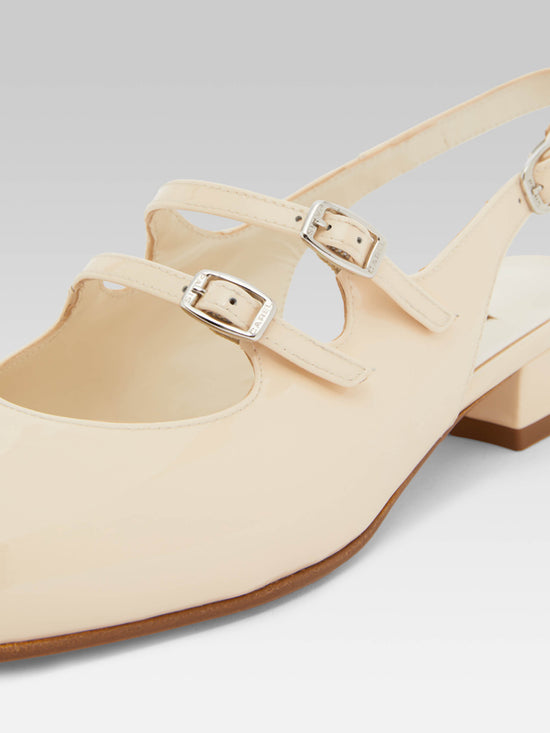 Carel PECHE Babies Slingback Cuir Verni Nude