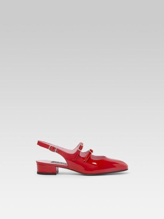carel Peche - Babies slingback cuir verni rouge