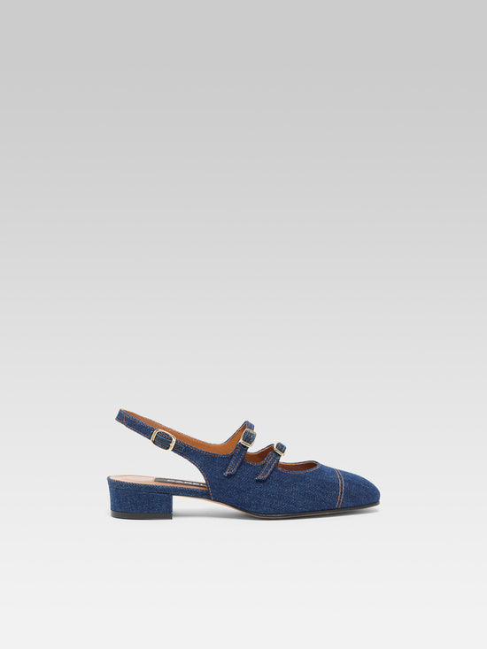 carel Peche - Babies slingback tissu jean brut