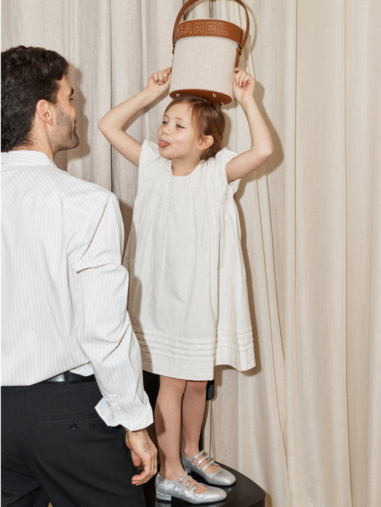 Carel Petite Kina - Babies Cuir Laminé Argent