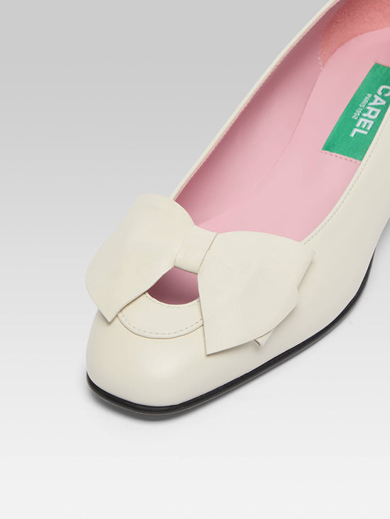 Carel Princesse - Ballerines Cuir Ivoire Upcyclé