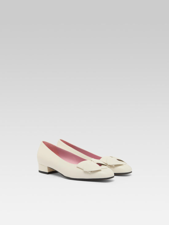 Carel Princesse - Ballerines Cuir Ivoire Upcyclé