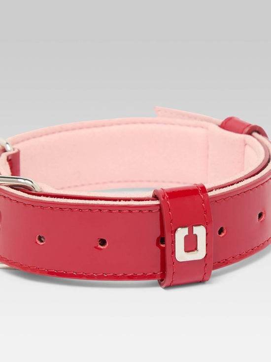 Carel Rex - Collier Pour Chien En Cuir Verni Rouge
