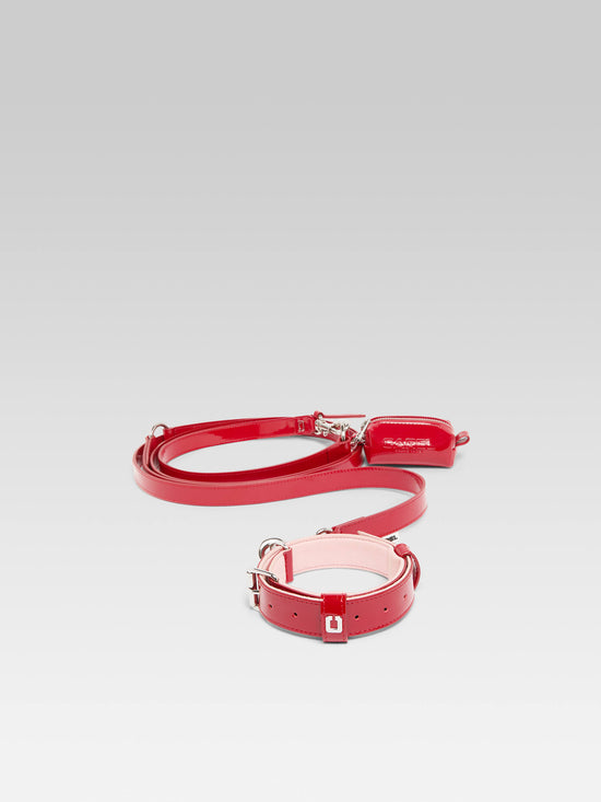 Carel Rex - Collier Pour Chien En Cuir Verni Rouge