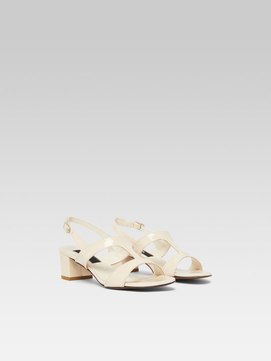 Carel Romy - Sandales Slingback Cuir Verni Nude