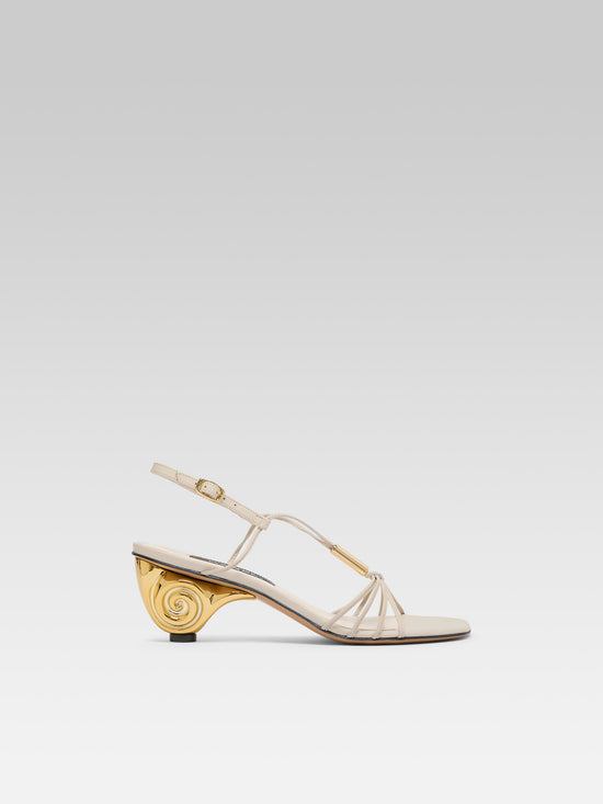 carel Sirene - Sandales cuir ivoire talon coquillage carel Sirene - Sandales cuir ivoire talon coquillage
