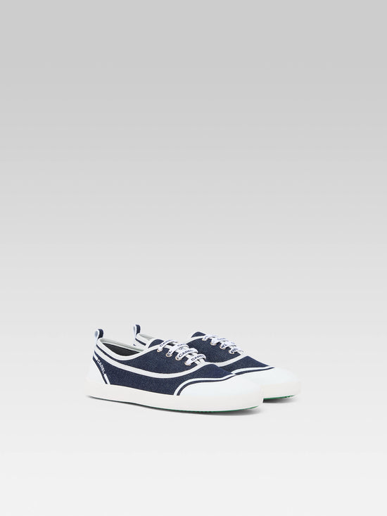 Carel Sol - Tennis à Lacets Toile Jean Bleu