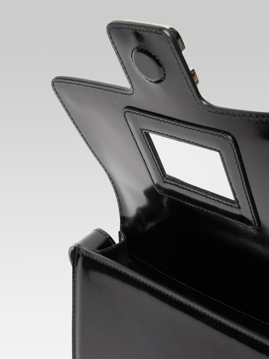 Carel Sorbonne - Sac à Bandoulière Cuir Glacé Noir