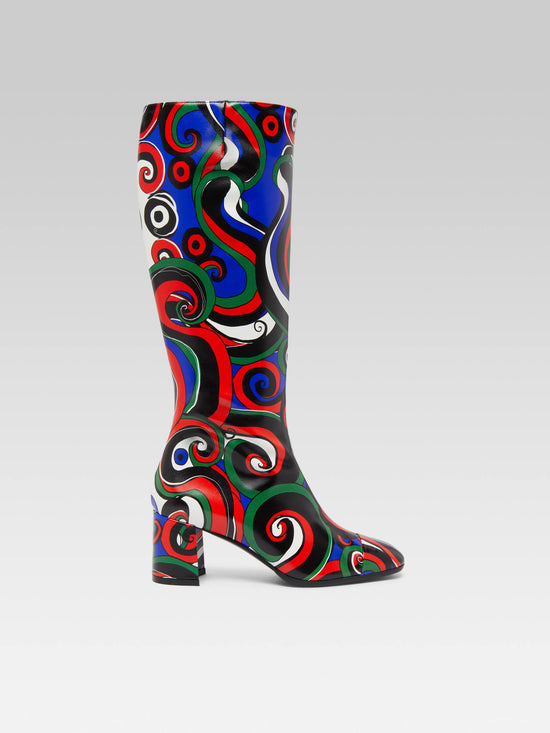 carel Sunrise - Bottes cuir imprimé multicolore