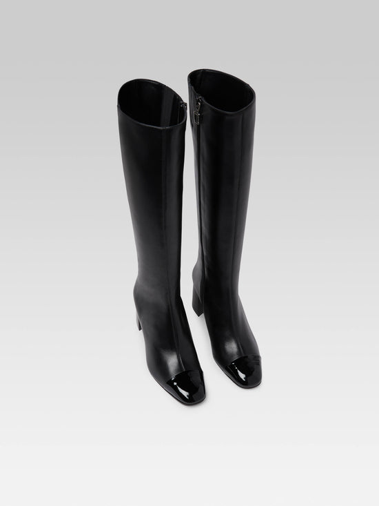 Carel Sunrise - Bottes Cuir Noir Et Verni Noir
