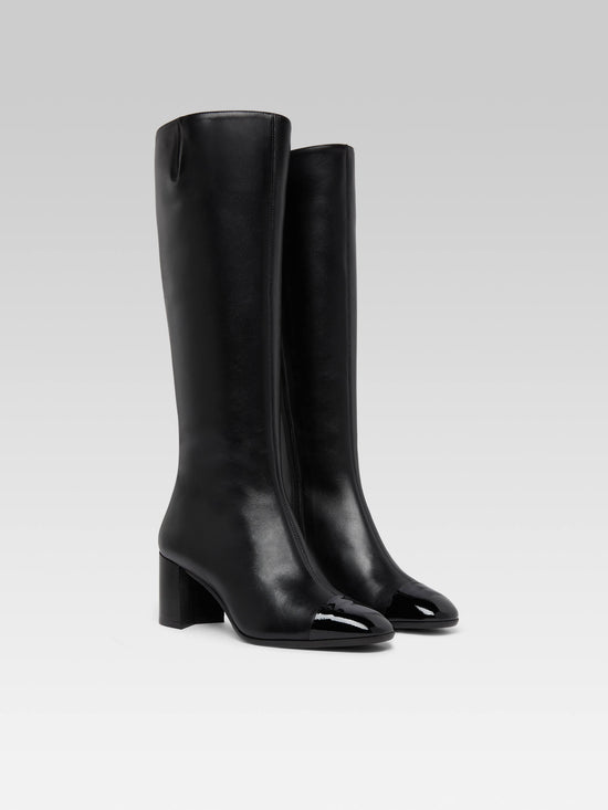 Carel Sunrise - Bottes Cuir Noir Et Verni Noir