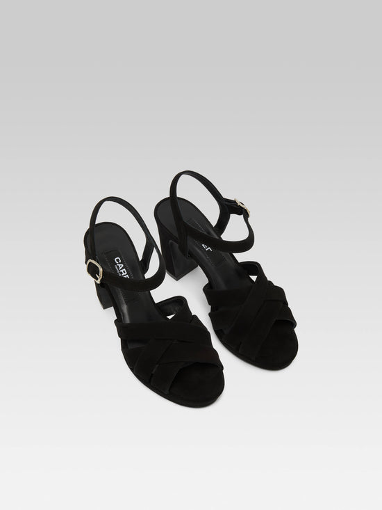 Carel Dancing - Sandales Cuir Velours Noir | Carel Paris