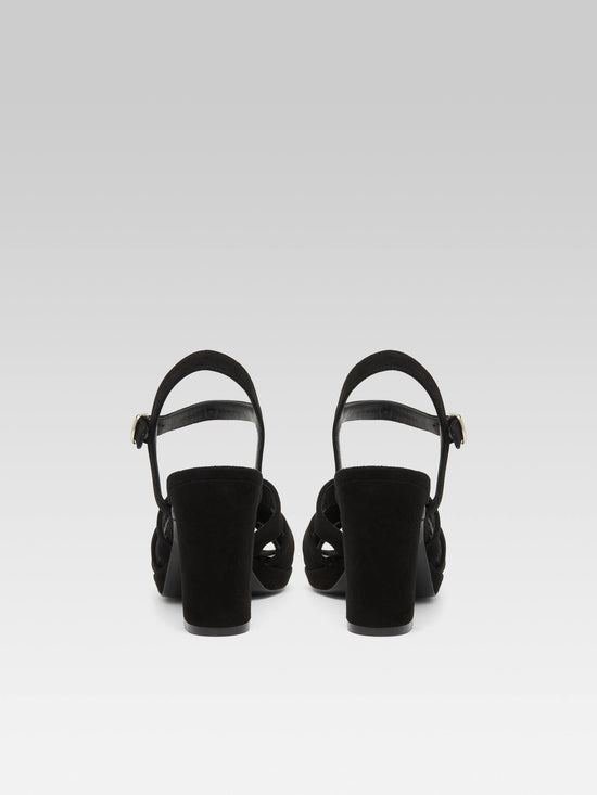 Carel Dancing - Sandales Cuir Velours Noir | Carel Paris
