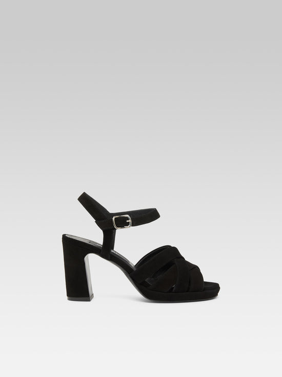 carel Dancing - Sandales cuir velours noir | Carel Paris