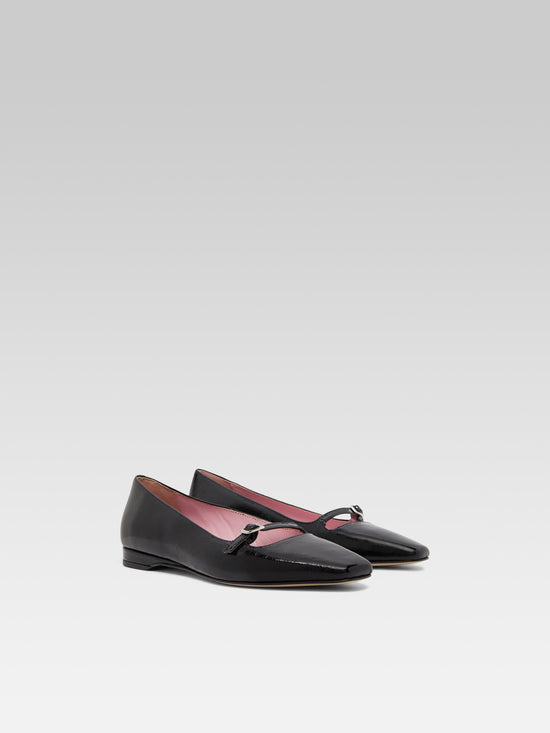 Carel Emilie - Ballerines Cuir Naplack Noir | Carel Paris
