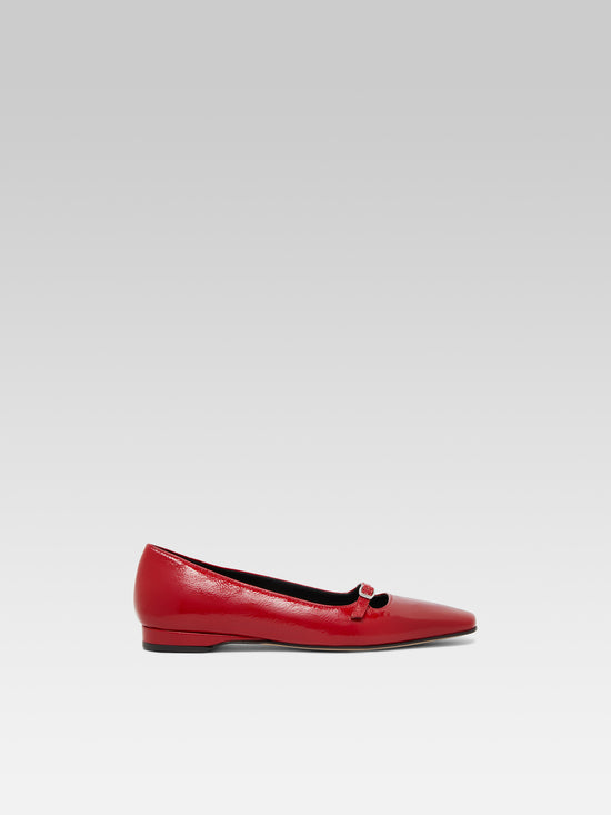 carel Emilie - Ballerines cuir naplack rouge | Carel Paris