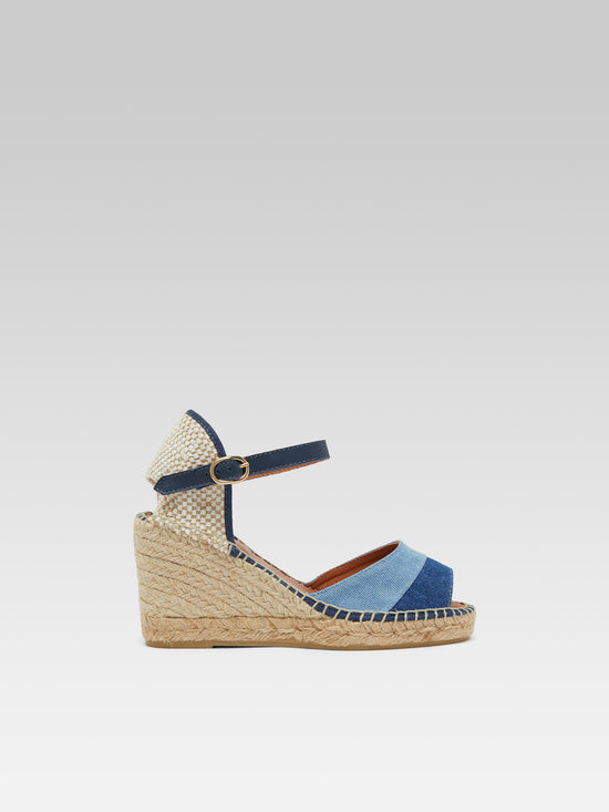 carel Espelette - Espadrilles compensées tissu bi jeans