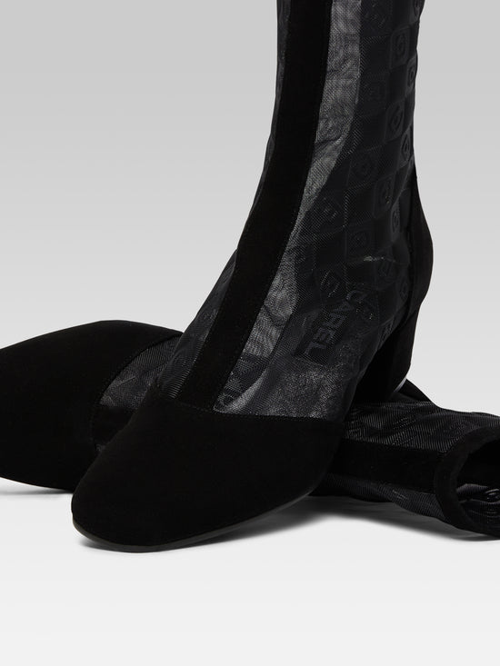 Carel Estimenight - Bottines Cuir Velours Et Résille Noir