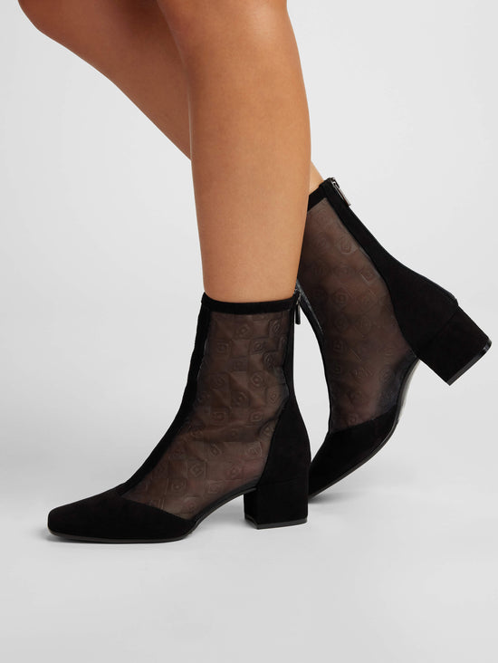 Carel Estimenight - Bottines Cuir Velours Et Résille Noir
