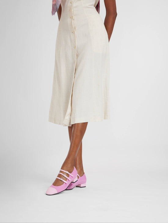 Carel Julia - Ballerines Babies Cuir Verni Bi-rose Upcyclé