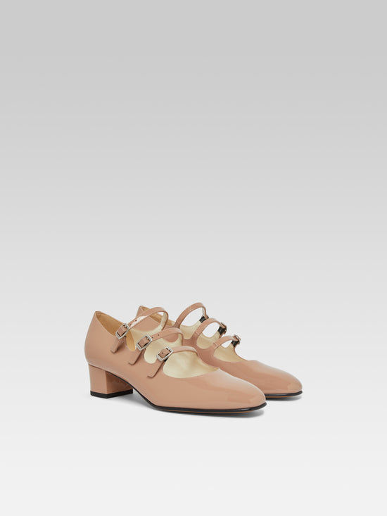 Carel KINA Escarpins Babies Cuir Verni Upcyclé Taupe