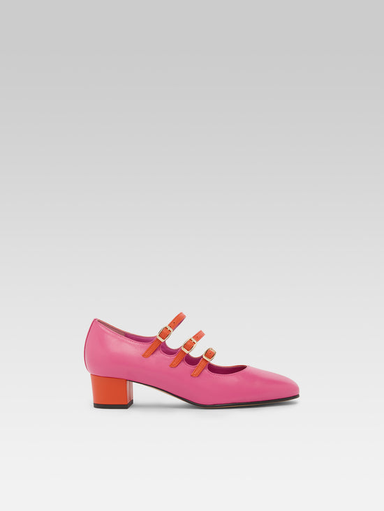 carel Kina Half - Escarpins babies bicolore cuir rose et orange