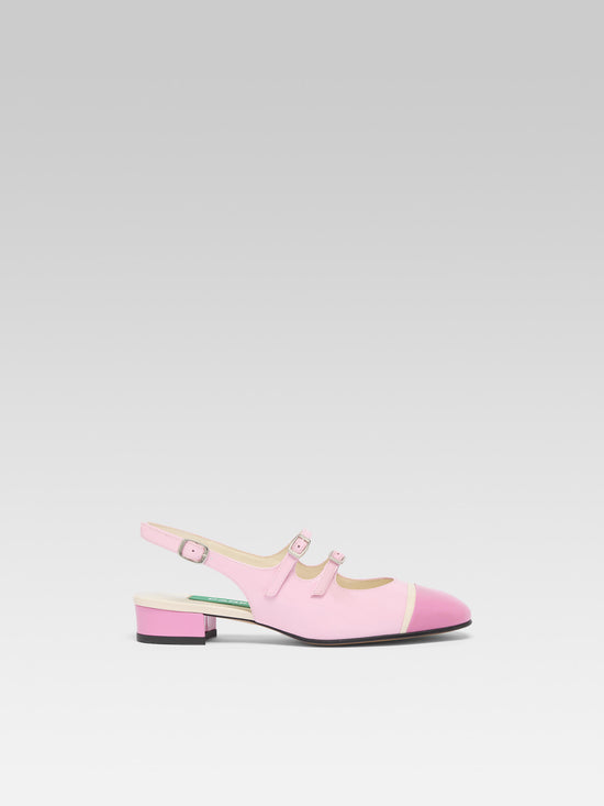 carel Litchy - Babies slingback cuir verni upcyclé bi-rose