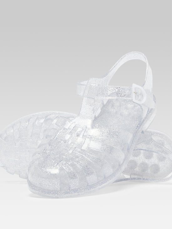 Carel Meduse - Sandales Plastique Transparentes à Paillettes