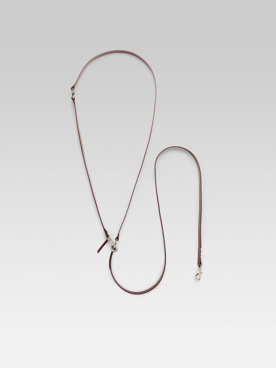 Carel Milou - Laisse Pour Chien En Cuir Verni Bordeaux