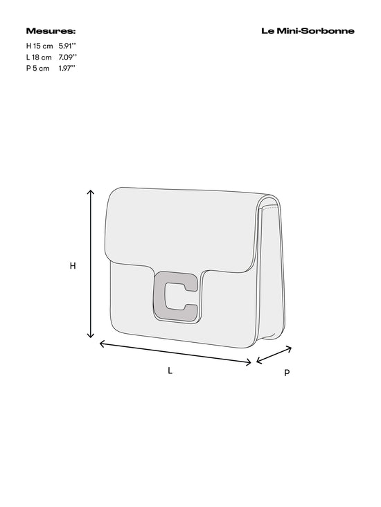 Carel Mini Sorbonne - Sac à Bandoulière Cuir Embossé Argent