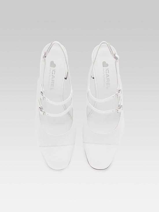 Carel Papaya - Babies Slingback Tissu Et Cuir Verni Blanc
