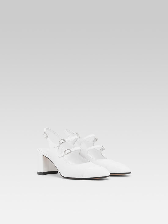 Carel Papaya - Babies Slingback Tissu Et Cuir Verni Blanc