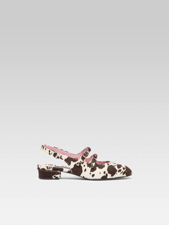 carel Peche - Babies slingback cuir pony imprimé vache