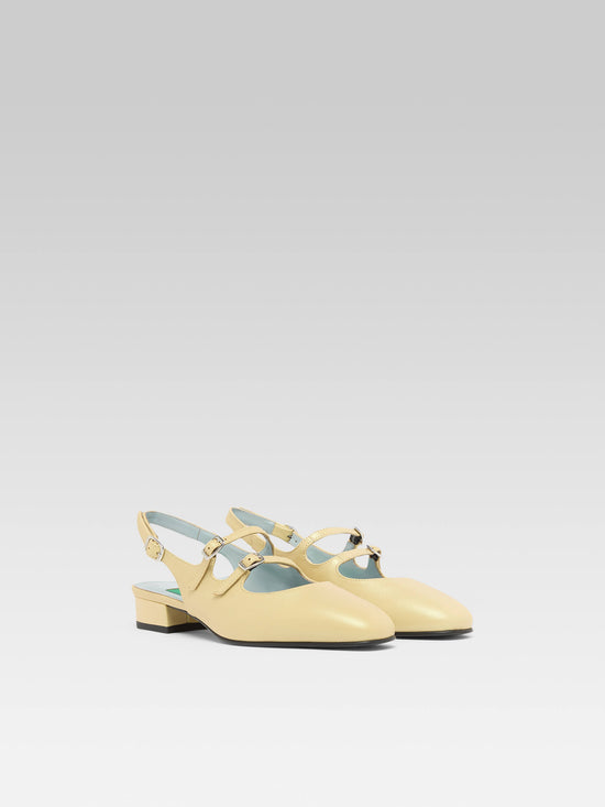 Carel Peche - Babies Slingback Cuir Upcyclé Nacré Jaune