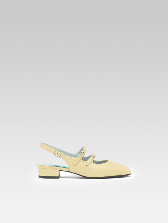 carel Peche - Babies slingback cuir upcyclé nacré jaune