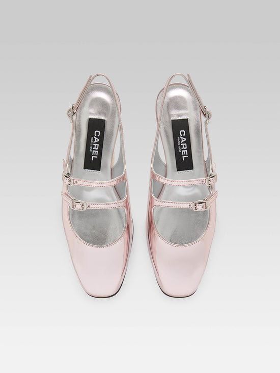Carel Peche - Babies Slingback Cuir Verni Reflex Rose