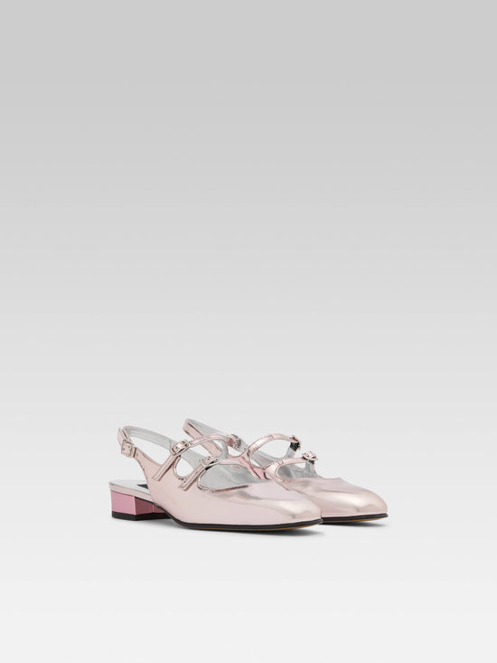 Carel Peche - Babies Slingback Cuir Verni Reflex Rose