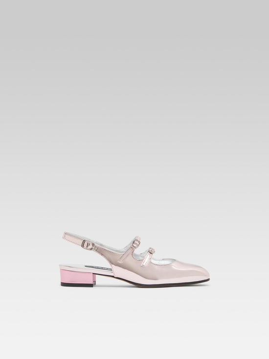 carel Peche - Babies slingback cuir verni reflex rose