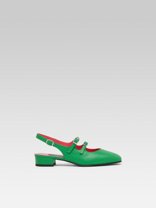 carel Peche - Babies slingback cuir vert upcyclé – Carel Paris