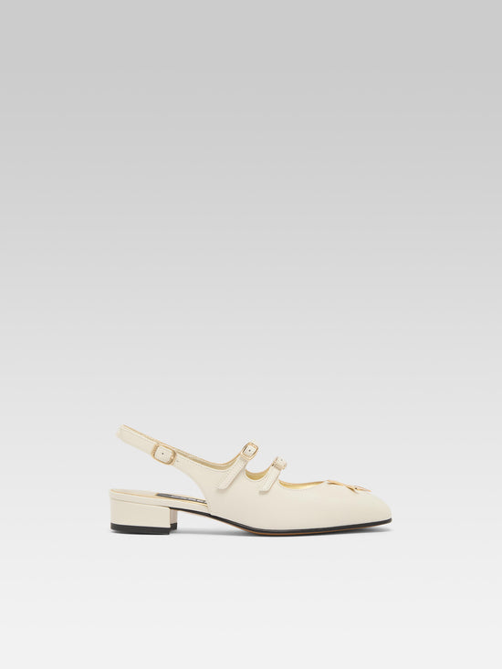 carel Peche Star - Babies slingback cuir ivoire upcyclé bijou coquillage