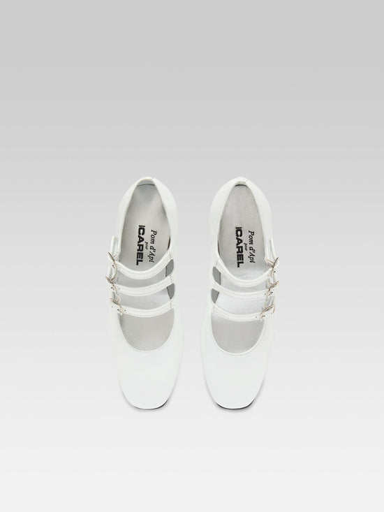 Carel Petite Kina - Babies Cuir Verni Blanc | Carel Paris