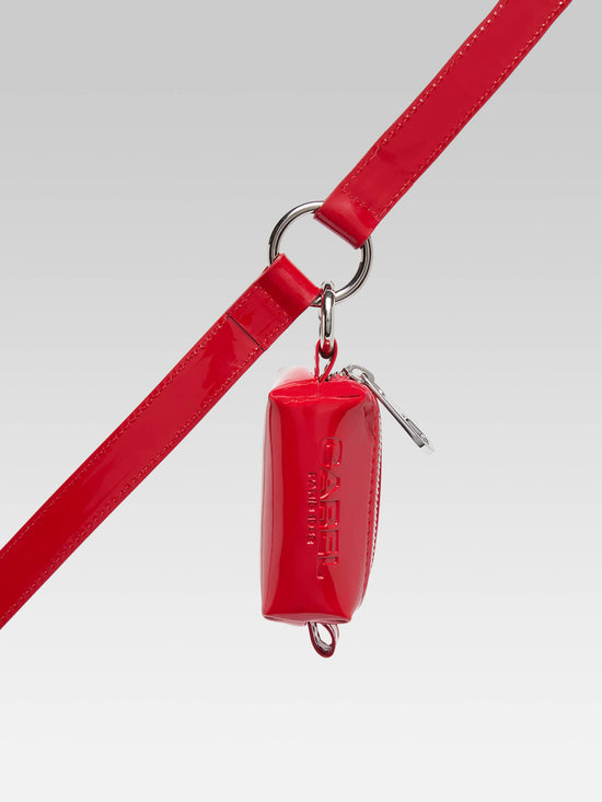 Carel Rintintin - Distributeur De Sacs Canin Cuir Verni Rouge