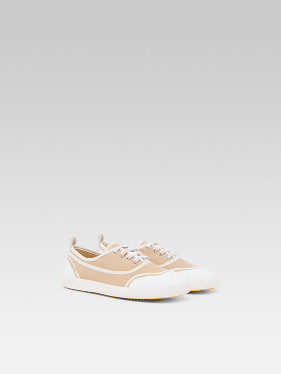 Carel Sol - Tennis à Lacets Toile Beige Recyclée | Carel Paris